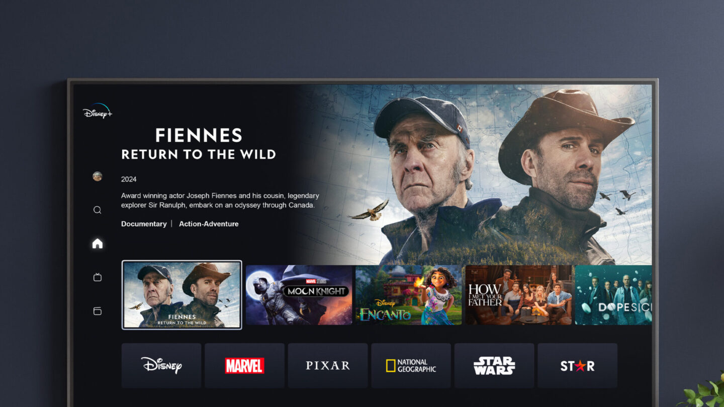 Fiennes: Return To The Wild Disney+ UI